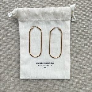 Club Monaco Gold Oval Earrings